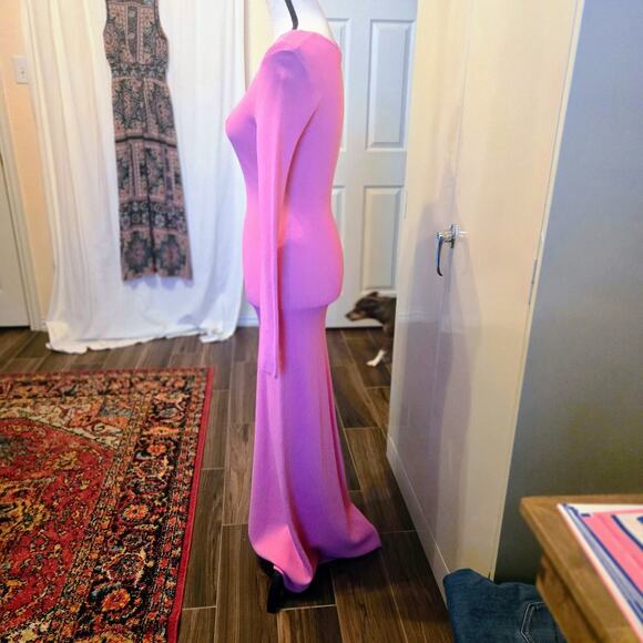 Zara pink cut-out long sleeve stretch knit dress M - Picture 12 of 13